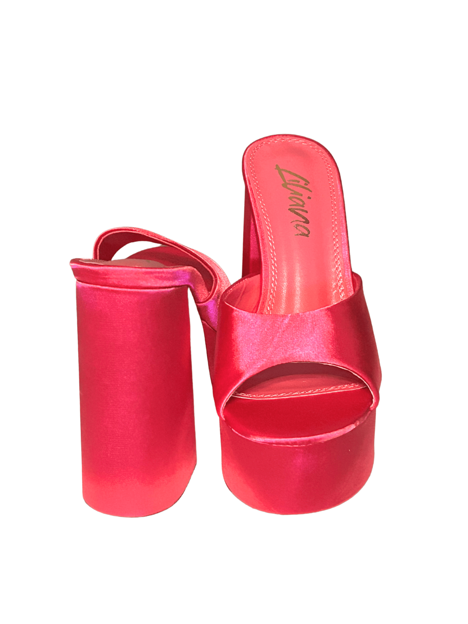 Barb Babe Pink Satin Mule 4.5 Inch Chunky Heel With Convenient Slip-On Style