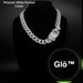 Buckle Closure, White Frosted Cuban Link Chain Necklace